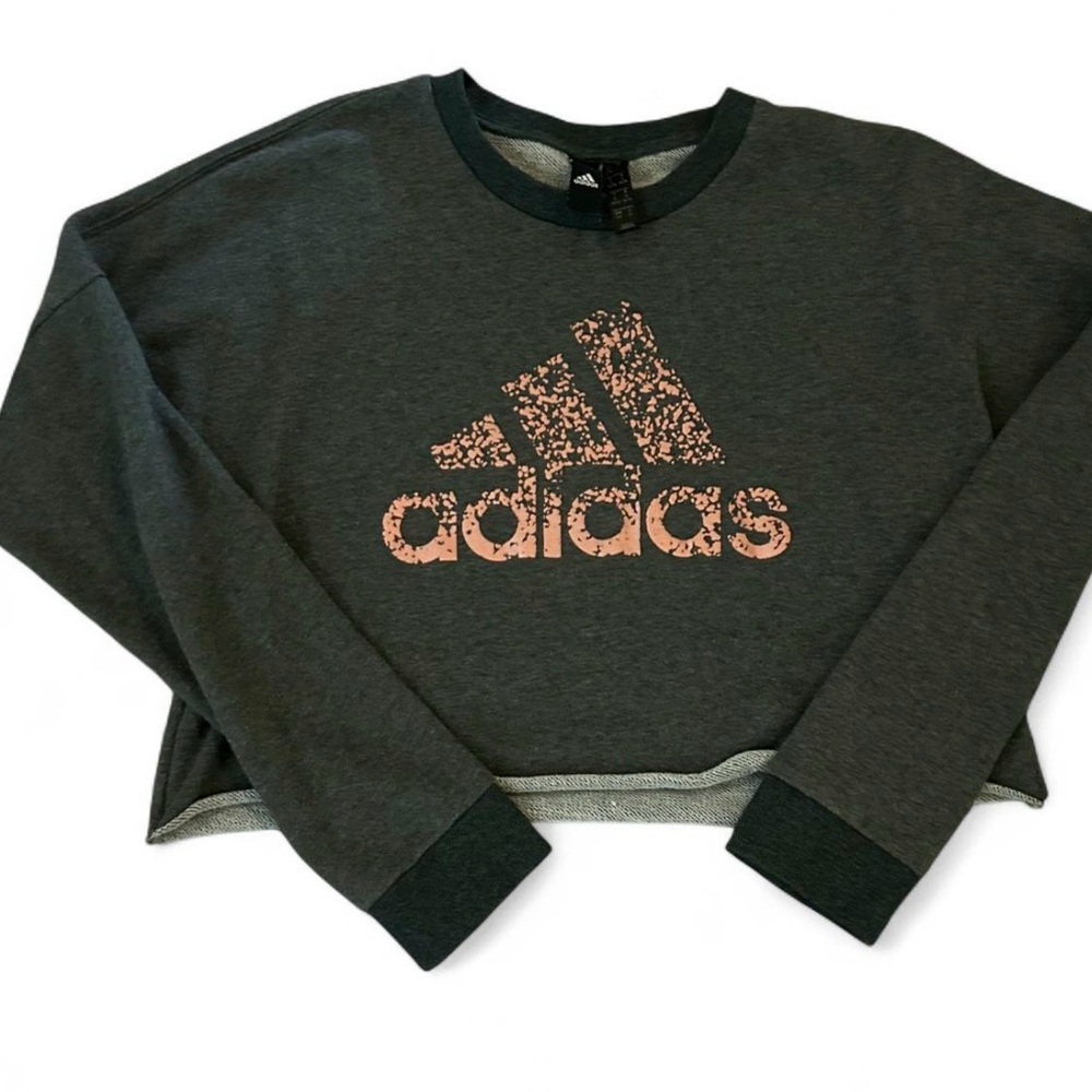 Adidas Gray Cropped Sweatshirt